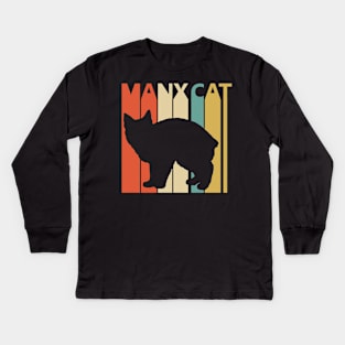 Vintage Manx Cat Cat Kids Long Sleeve T-Shirt